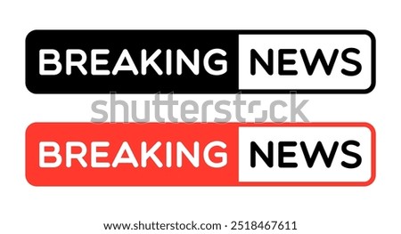 Vector Simple Breaking News Labels