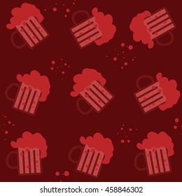 Vector simple bright beer mug seamless pattern