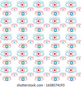 Vector simple bright pattern with eyes