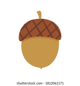 Ilustración de bellota marrón simple vectorial