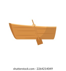 Vector simple brown boat on white background.