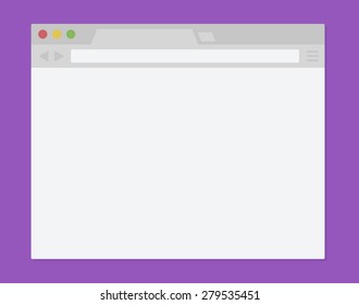 Vector Simple Browser Window flat design illustration in purple background