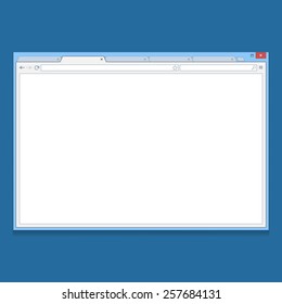 Vector Simple Browser window on blue background. Metro style.
