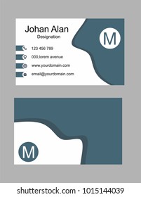 Vector simple business card template. Clean design