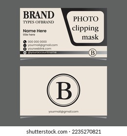 Vector simple business card template. Creative black and white - dark business card Template - Modern and Clean design vector. Professtional Business Card Design.