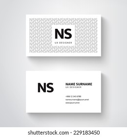 Vector simple  business card template, clean design