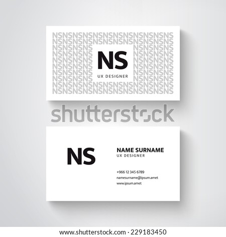 Vector simple  business card template, clean design