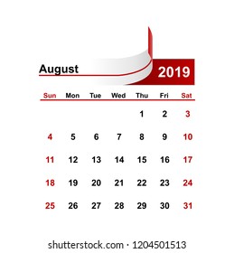 Vector simple calendar 2019 year.