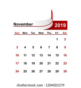 Vector simple calendar 2019 year.