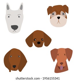 vector simple cartoon illustration dog head