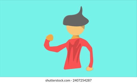 Vector of simple characters who are excited, suitable for illustration of rising from adversity