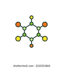 Vector Simple Chemical Formula concept colored icon or logo element