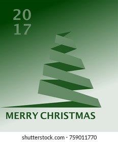 Vector simple christmas card with minimalist tree