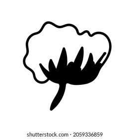 Vector Simple Christmas plant in doodle style with black line on white background.Floral,winter,botanical,mininmalist hand drawn illustration.Design for stickers,packaging,web,printing,posters. 