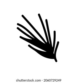 Vector Fácil planta navideña en forma de doodle con línea negra sobre fondo blanco.Ilustración floral, invernal, botánica, mininmalísta dibujada a mano.Diseño para pegatinas, empaque, web, impresión, afiches. 
