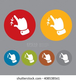 Vector : Simple Circle Hand Pinch Stretch Gesture Infographics Flat Icon, Sign