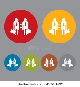 Vector : Simple Circle Staff Turnover, Switch Staff Change Management Infographics Flat Icon, Sign 