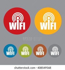 Vector : Simple Circle Wifi Infographics Flat Icon, Sign