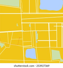 Vector simple city map pastel colors