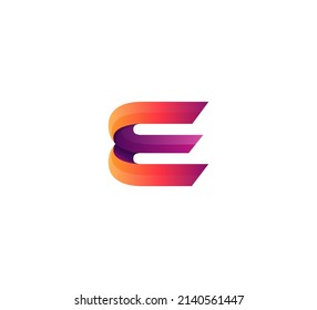 Vektor Simple Clean Modern Vibranful Viroc Initial Logo Letter E
