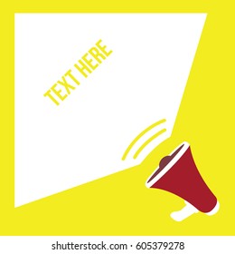 vector simple clean speaker megaphone & speech place illustration with a big space to write. concept digital marketing & social media on flat design vector conceptual on flat design modern with text. 