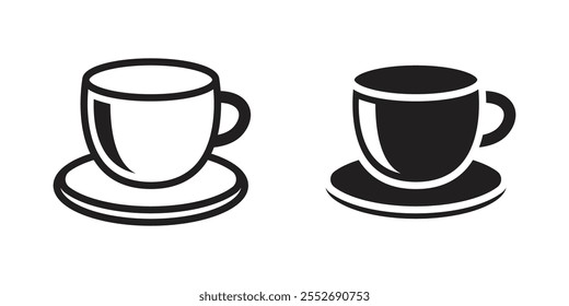 Iconos simples de la silueta de la taza de café del Vector