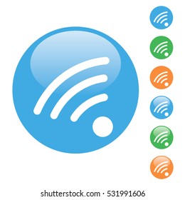 vector simple color round illustration icon wifi