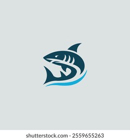 Vector simple colorful fish logo silhouette in vector icon illustration.