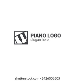 vector simple concept piano logo design.