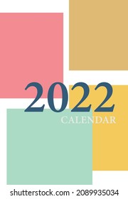 Vector simple cover of 2022 calendar. 