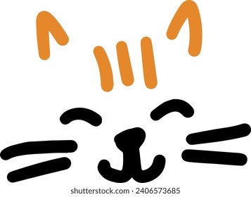 Vector of simple cute cat face illustration