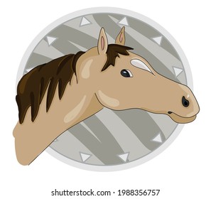 Vector simple cute colorful horse character