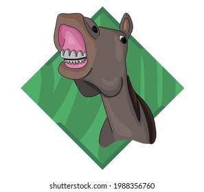 Vector simple cute colorful horse character