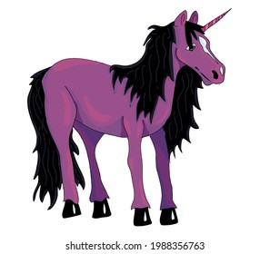 Vector simple cute colorful horse character