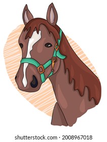 Vector simple cute colorful horse character