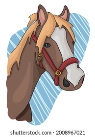 Vector simple cute colorful horse character