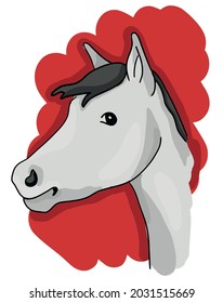 Vector simple cute colorful horse character