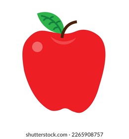 vector simple and cute red apple fruit