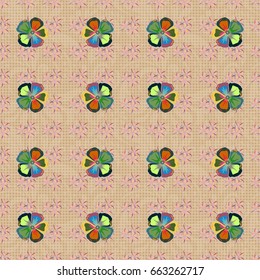 Vector simple cute seamless pattern in small-scale flowers. Millefleurs. Liberty style in blue, red and green colors. Floral seamless background for textile or book covers, gift wrap and scrapbooking.