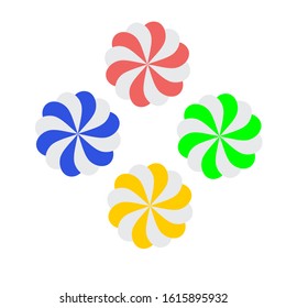 vector, simple design of colorful flower