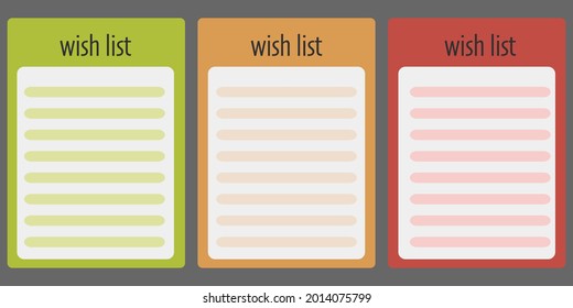 Vector simple design wish list set for check list, planner and scrapbook work.
