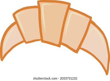 Vector simple drawing of a croissant. Fresh bakery.