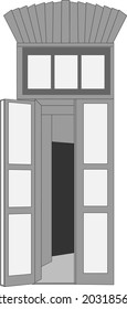 Vektorgrafik einer Eingangstür. Eingang zum Haus. Eingangstür.