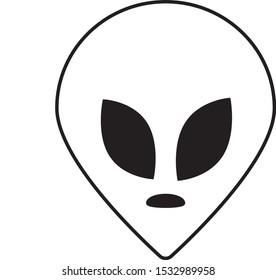 vector with simple drawing, shaped like an alien