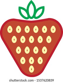 vector with simple drawing, strawberry shaped