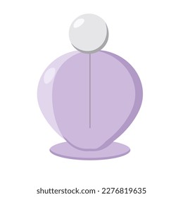 Vector simple eau de parfum bottle. Flat design, isolated on white background. French perfume.