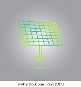 Vector simple eco related outline gradient icon of solar panel. Alternative renewable electricity generation. Isolated solar panel design element in trendy style. Eco concept for print or infographic
