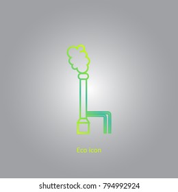 Vector Simple Eco Related Outline Gradient Icon Of Geothermal Energy Station. Alternative Renewable Electricity Generation Concept. Geothermal Power Plant Design Element In Trendy Style. 