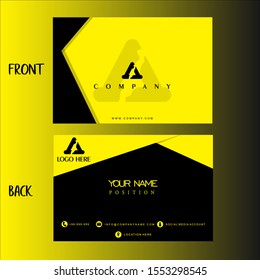 Vector simple and elegant Business card  yellow cone