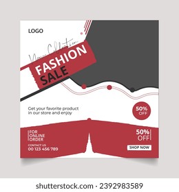 Vector simple elegant fashion sale social media instagram post template premium vector
